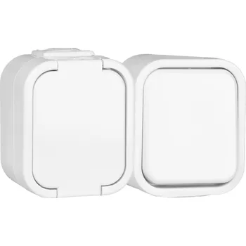 vypínač GREENLUX URAN VP-1/S+ZA-16 - Spínač jednopólový se zásuvkou IP44