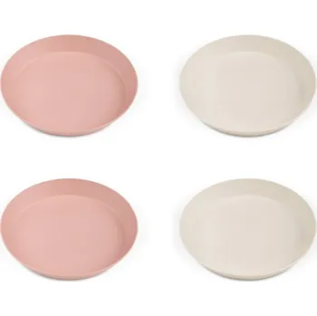 dětská jídelní sada CITRON sada talířků z bio materiálu 4ks růžová, krémová