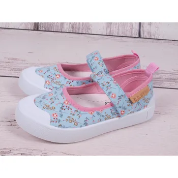 Dívčí baleríny D.D.step Balerínky D.D. step CSG-330B modrorůžové s kvítky velikost: 20