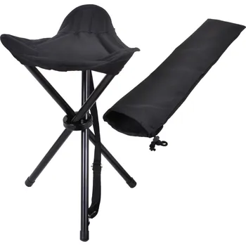 kempingová židle ROTHCO trojnožka skládací ČERNÁ