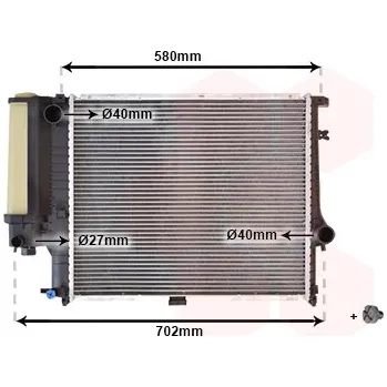 Motor automobilu Chladič, chlazení motoru VAN WEZEL 06002121