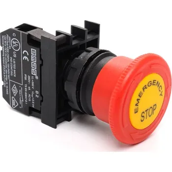 Stykač EMAS Tlačítko B200E-E průměr 40 STOP červená B200E-E