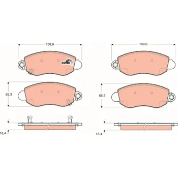 Brzdová destička Sada brzdových destiček, kotoučová brzda TRW GDB1424