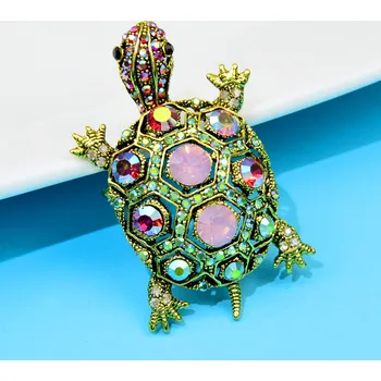 Brož B-TOP Třpytivá brož Želva Druh barvy: Růžová