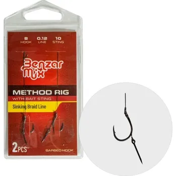 BENZAR MIX - Návazec s pletenou šňůrou bez protihrotu s nástrahovým trnem vel. 10 7 mm 2 ks