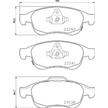 Autodíl Sada brzdových destiček, kotoučová brzda BREMBO P 23 165