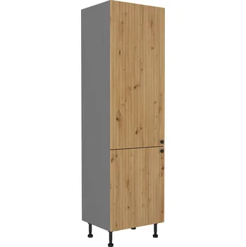 Kuchyňská linka Vysoká potravinová skříňka Ava 60 DK-215 2F Barva korpusu: Antracit, Barva dvířek: Dub Artisan