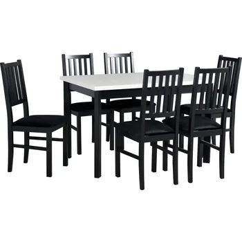 Jídelní set Moderní jídelní set MAX 5 P – elegantní kombinace černé a bílé
