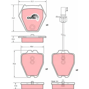 Brzdová destička Sada brzdových destiček, kotoučová brzda TRW GDB1381