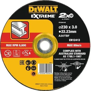 Řezný kotouč DEWALT Kotouč řezný železo 230x3,0 flex DT43943