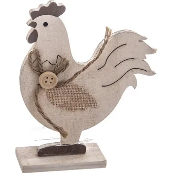 Velikonoční dekorace Slepice dřevo béžová 12x4x14 cm