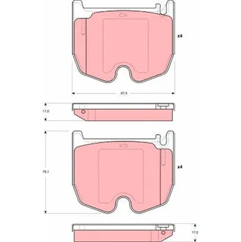 Brzdová destička Sada brzdových destiček, kotoučová brzda TRW GDB1541