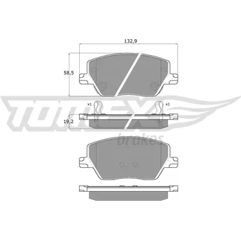 Brzdová destička Sada brzdových destiček, kotoučová brzda TOMEX Brakes TX 18-09