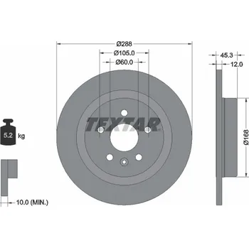 Brzdový kotouč Brzdový kotouč TEXTAR 92275203