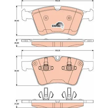 Brzdová destička Sada brzdových destiček, kotoučová brzda TRW GDB1797