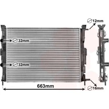 Chladič motoru Chladič, chlazení motoru VAN WEZEL 43002307