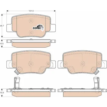 Brzdová destička Sada brzdových destiček, kotoučová brzda TRW GDB3547