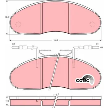 Brzdová destička Sada brzdových destiček, kotoučová brzda TRW GDB1069