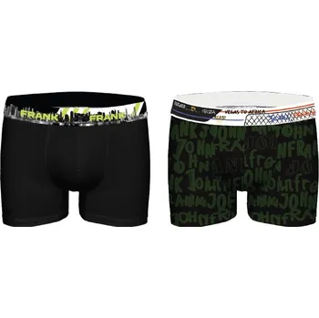 Boxerky Pánské boxerky John Frank JF2BBID04 2PACK M Černá