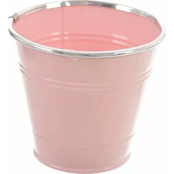 Květináč Květináč plech růžový 11x11x12 cm