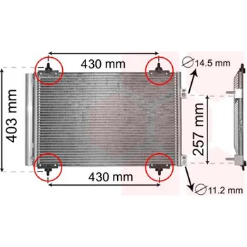 Výparník klimatizace Kondenzátor, klimatizace VAN WEZEL 09005283