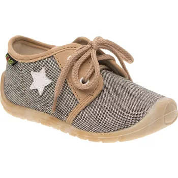 Capáčky DĚTSKÉ PLÁTĚNÉ BOTY 5011481 - šedé na tkaničku, FARE BARE Velikost: 20