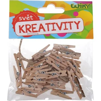 kreativní sada Wiky Kolíčky drěvěné 15 ks + provázek