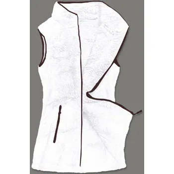 Dámská vesta Bílá dámská plyšová vesta (HH005-45) odstíny bílé M (38)