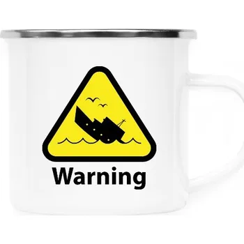 Pánské oblečení Plecháček - nerezový lem s potiskem Warning