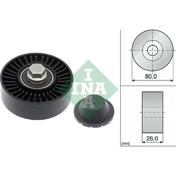 Auto-moto Vratná/vodicí kladka, klínový žebrový řemen INA 532 0512 10