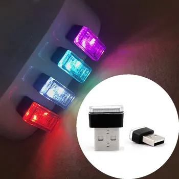 Osvětlení interiéru vozidel Mini USB LED světlo, barva červená