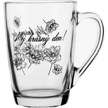 Hrnek sklo Měj krásný den krabička 300 ml