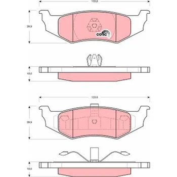 Brzdová destička Sada brzdových destiček, kotoučová brzda TRW GDB4119