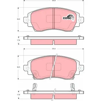 Brzdová destička Sada brzdových destiček, kotoučová brzda TRW GDB3333