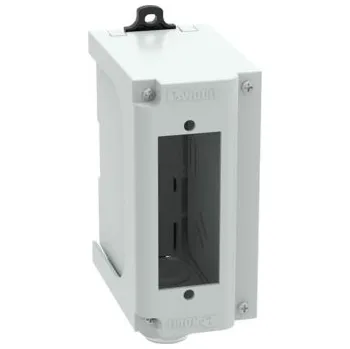 Elektrická zásuvka FDPPSIG Box pro montáž na DIN lištu, pro 1x FAP panel s optickými nebo UTP spojkami, šedý