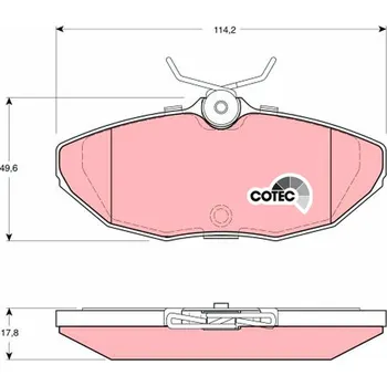 Brzdový systém Sada brzdových destiček, kotoučová brzda TRW GDB1398