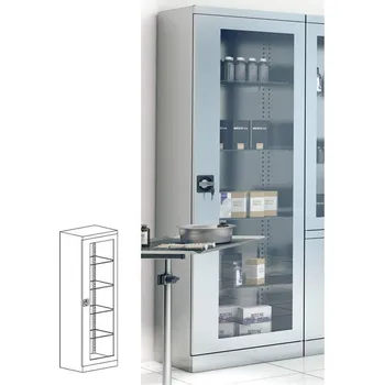 Prosklená nerezová skříň, dveře jednokřídlé, v x š x h: 1800 x 600 x 435 mm