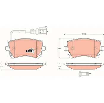 Brzdová destička Sada brzdových destiček, kotoučová brzda TRW GDB1557