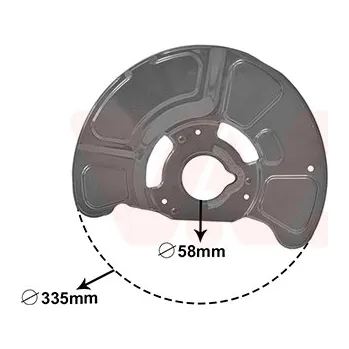 Brzdový kotouč Ochranný plech proti rozstřikování, brzdový kotouč VAN WEZEL 3044372