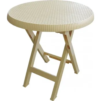 Zahradní stůl Stůl skládací TEO průměr 70cm champagne MP1455