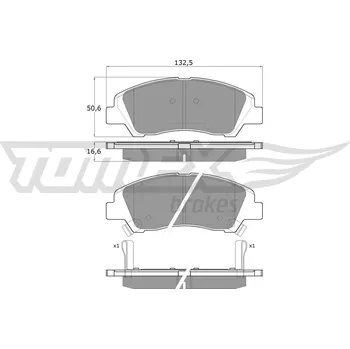 Brzdová destička Sada brzdových destiček, kotoučová brzda TOMEX Brakes TX 18-29