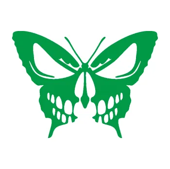 Samolepící dekorace SAMOLEPKA Motýl 017 lebka (12 - zelená) NA AUTO, NÁLEPKA, FÓLIE, POLEP, TUNING, VLASTNÍ TEXT, TISK, AUTOSAMOLEPKY.cz, POLEPY, OBRÁZEK, LOGO, SAMOLEPKY