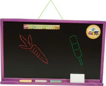 Dětská dřevěná tabule na zeď 3,5 x 72,5 x 45,5 cm fialová