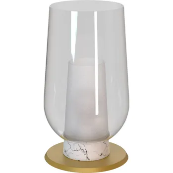 Lampička Mantra 8401 Nora, stolní lampa 1xE27 čiré sklo/bílý mramor, průměr 18cm