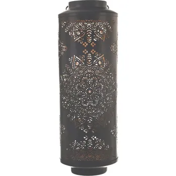 Svícen Svícen kov mandala černý/zlatý 14x14x40 cm