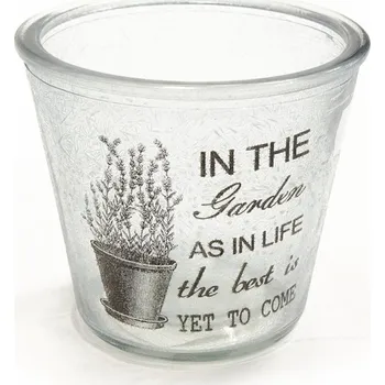 Svícen Svícen sklo šedý 10x11 cm