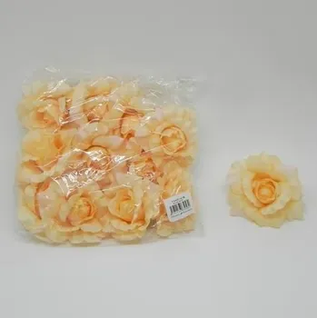 umělá květina Růže hlava textil 12ks/8cm meruňková
