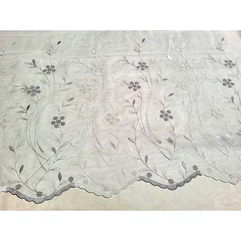 Záclona GERSTER Vyšívaná luxusní záclona GERSTER 11443 bílá - béž 290 cm