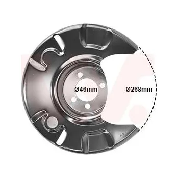 Brzdový kotouč Ochranný plech proti rozstřikování, brzdový kotouč VAN WEZEL 5812373