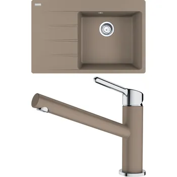 Granitový dřez Set Franke G233 (dřez CNG 611-78 TL/7 Kašmír + baterie FC 3054.424 ORBIT Chrom/Kašmír) 114.0650.836